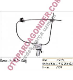 Ön Cam Krikosu Renault 19 Sağ Elektrikli 7702253022